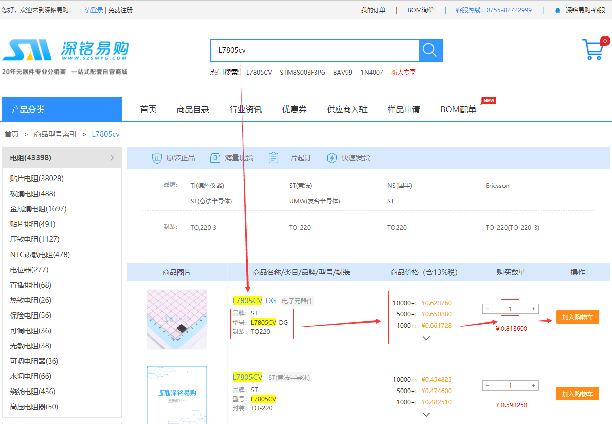 添加购物车